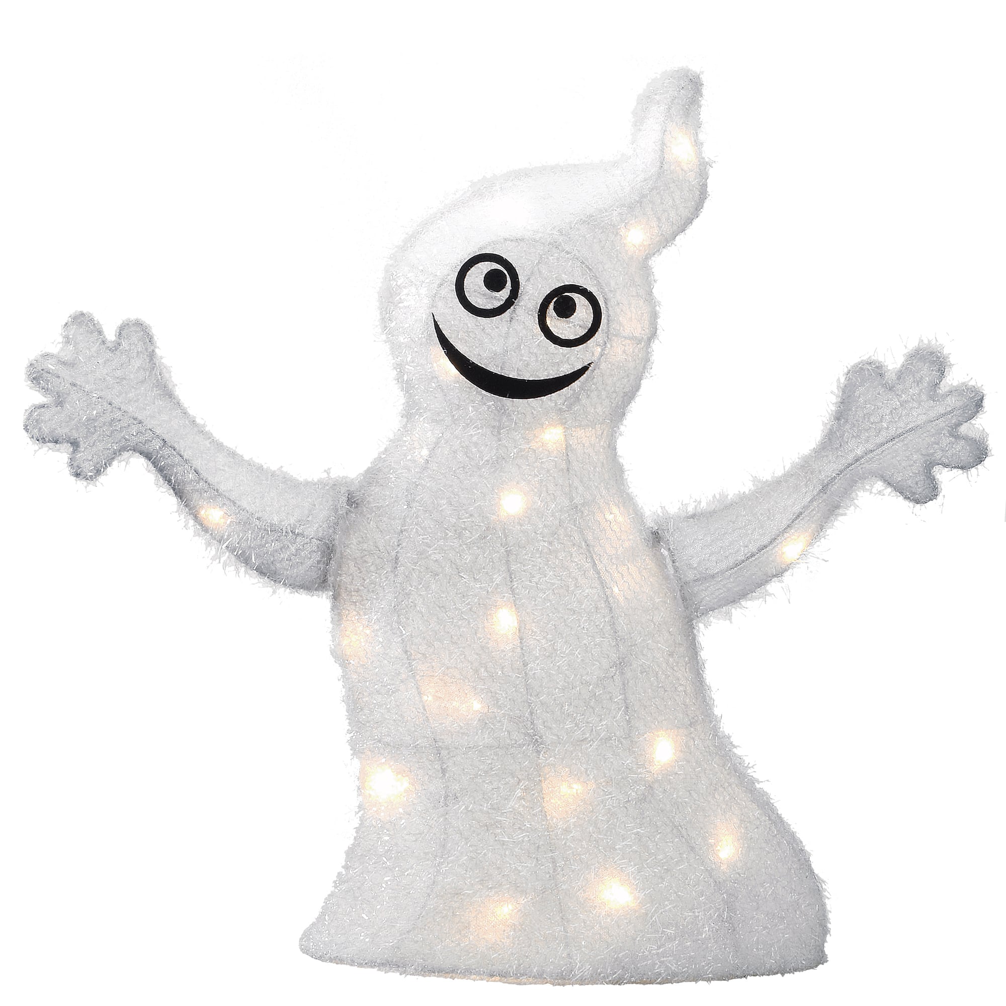 18" White LED Smiling Ghost Halloween Decor